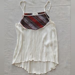 Line and Dot size small women embroidered top spaghetti straps shirt